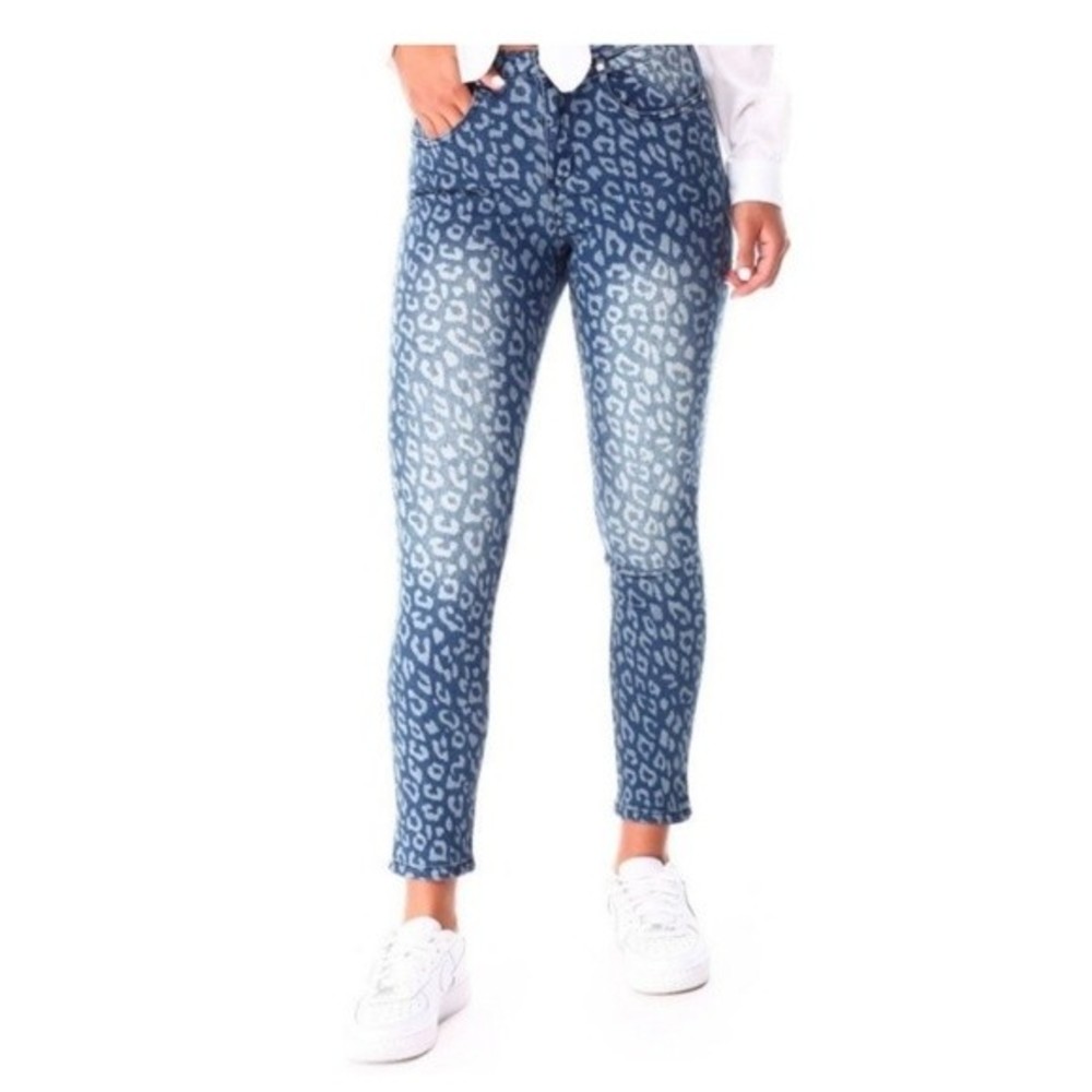 bebe Indigo Leopard Wash Jeans‎ Size 28 NWT